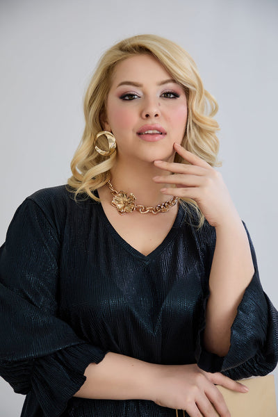 Set formal marime mare din 2 piese cu efect de lux