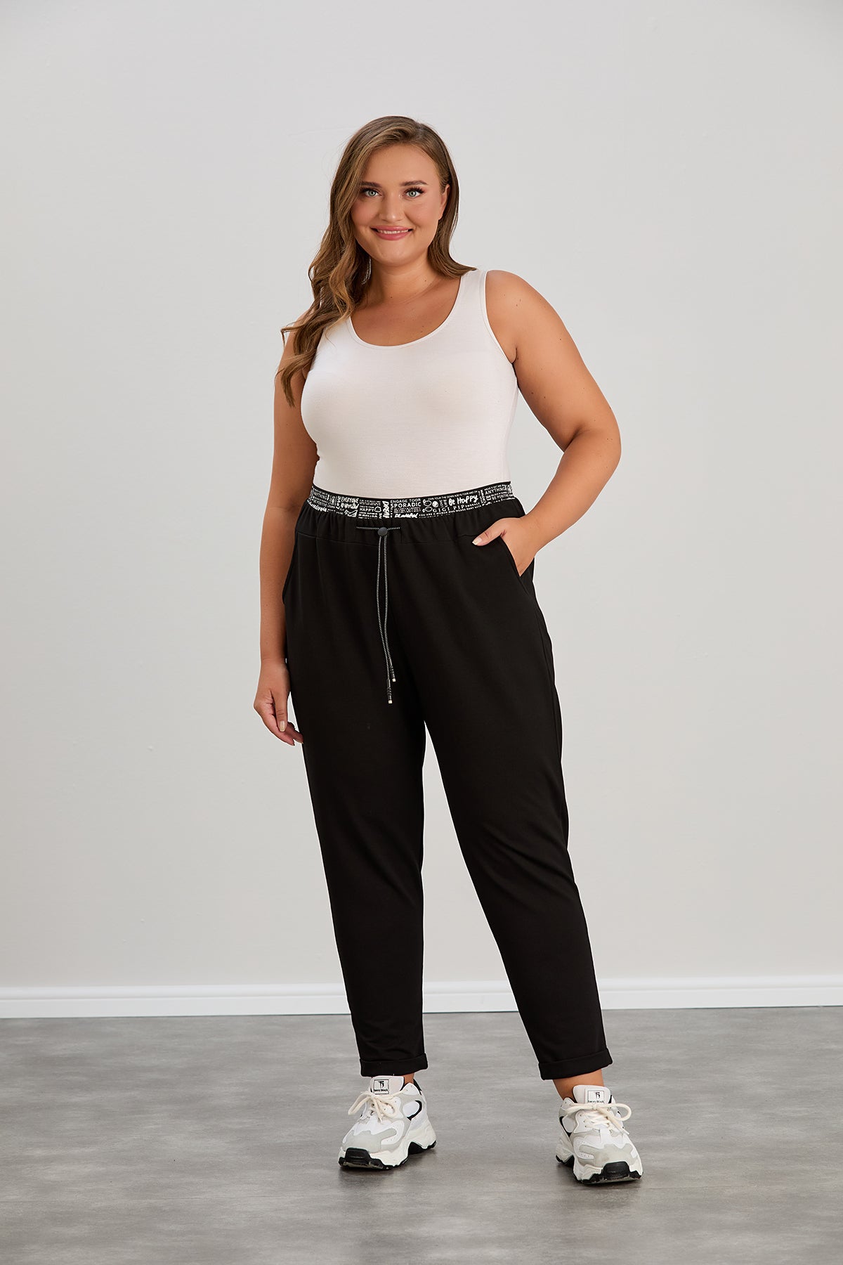 Trening modern marime mare cu banda elastica cu litere