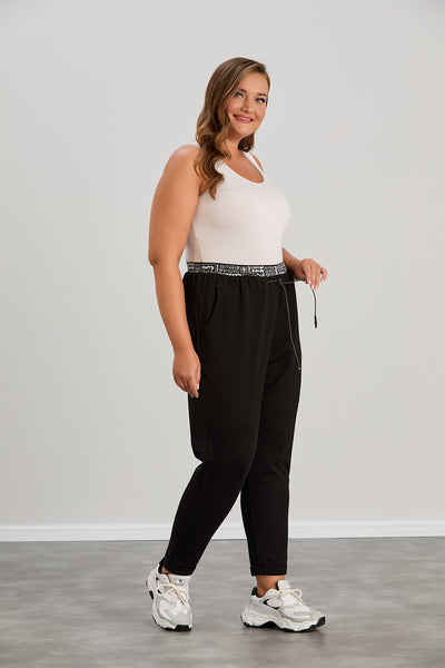 Trening modern marime mare cu banda elastica cu litere