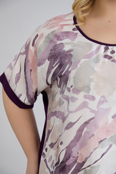 Bluza marime mare imprimata cu spatele vascoza - mov pastel