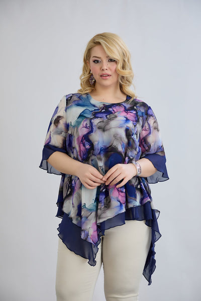 Tunica  marime mare din sifon - acuarela