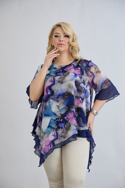 Tunica  marime mare din sifon - acuarela