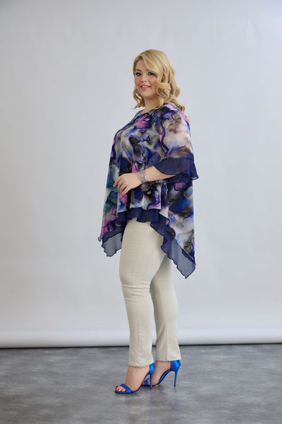 Tunica  marime mare din sifon - acuarela