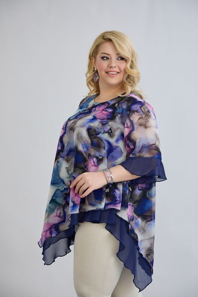 Tunica  marime mare din sifon - acuarela