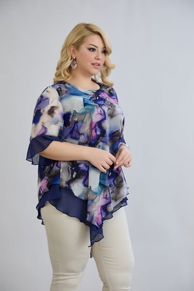 Tunica  marime mare din sifon - acuarela