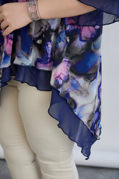 Tunica  marime mare din sifon - acuarela