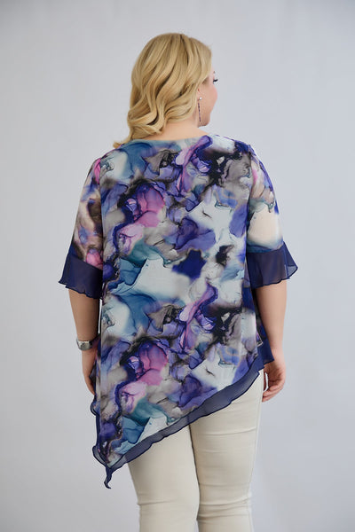 Tunica  marime mare din sifon - acuarela