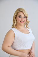 Sutien cu dantela tip bustiera marime mare - alb