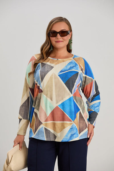Bluza marime mare cu maneci raglan