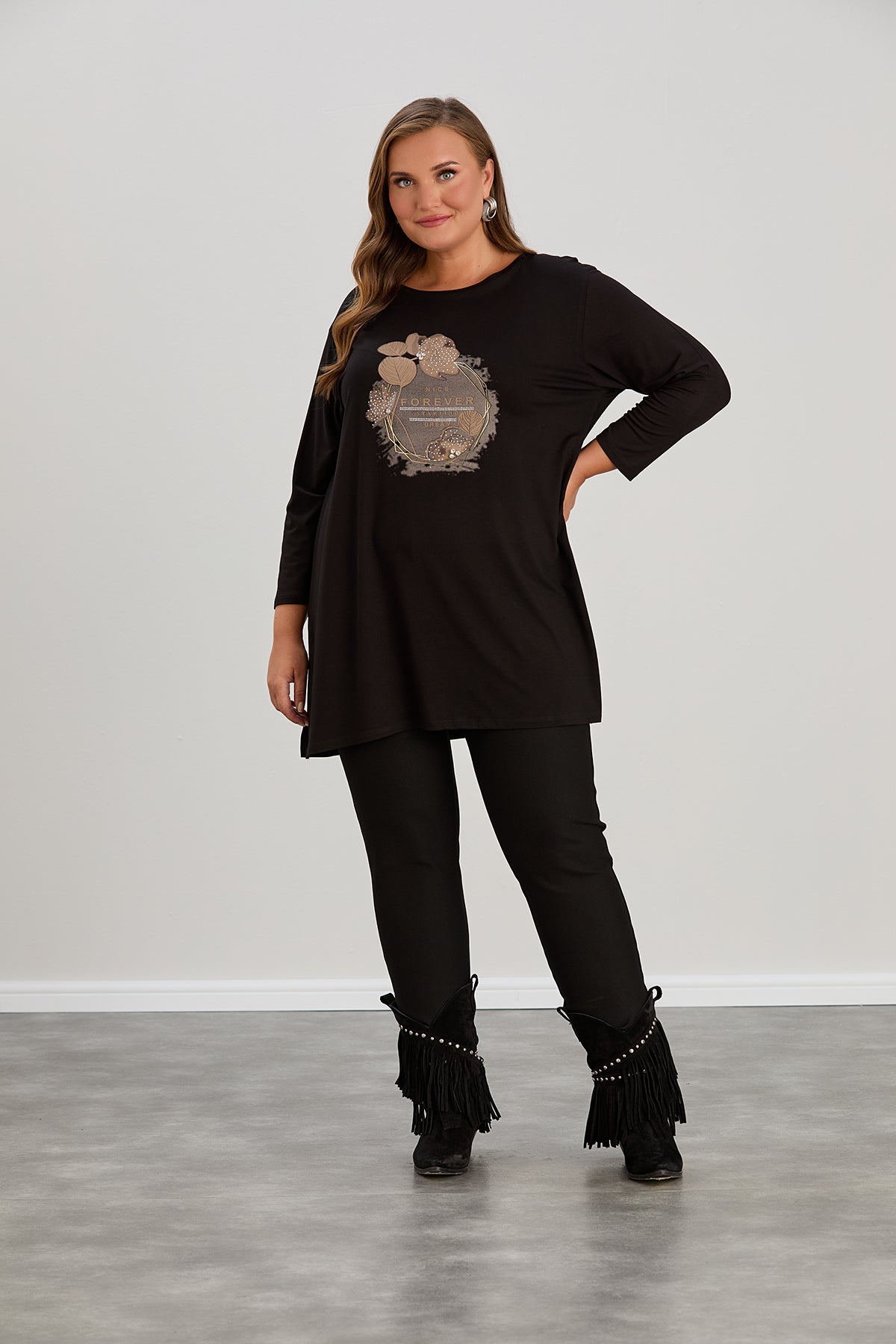 Pantalon modelator marime mare Borisa - negru