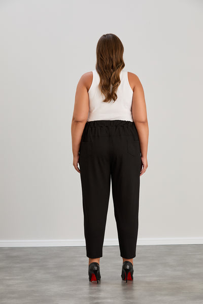 Pantaloni marimi mari elastici si eleganti cu nasturi la mansete