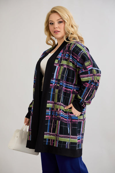 Cardigan marime mare din bumbac fara inchidere - roz