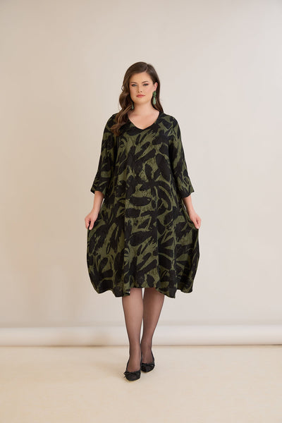 Rochie marime mare croila A din vascoza – verde