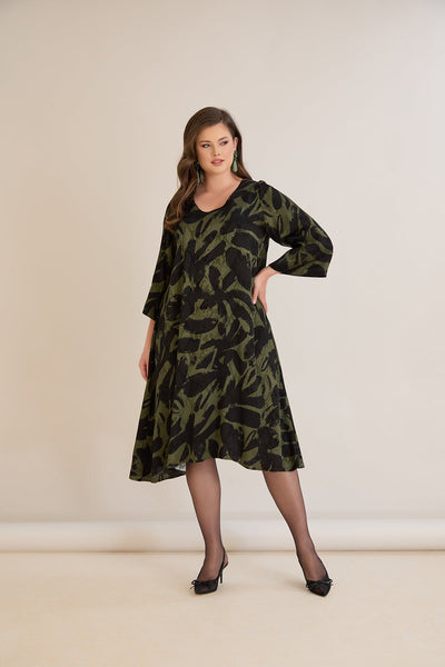 Rochie marime mare croila A din vascoza – verde