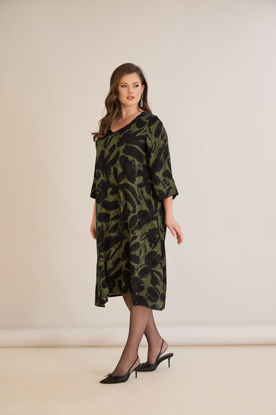 Rochie marime mare croila A din vascoza – verde