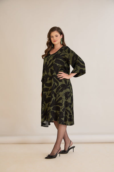 Rochie marime mare croila A din vascoza – verde
