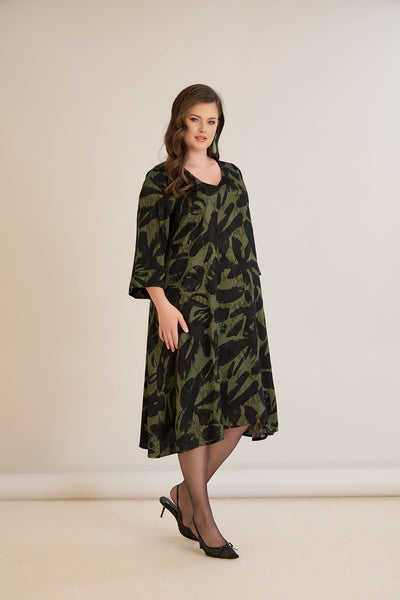 Rochie marime mare croila A din vascoza – verde