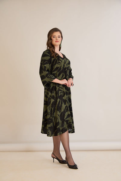 Rochie marime mare croila A din vascoza – verde