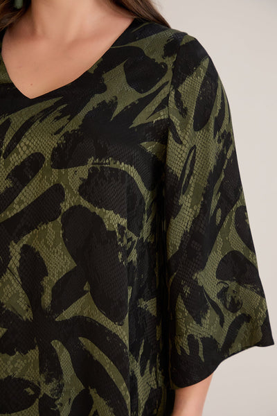 Rochie marime mare croila A din vascoza – verde