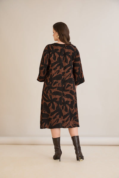 Rochie marime mare croila A din vascoza – mocha