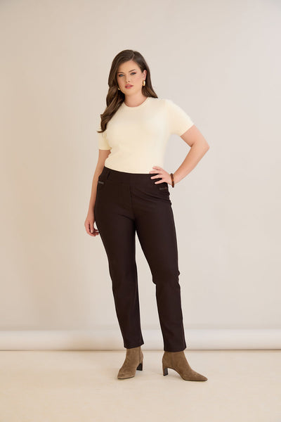 Pantalon modelator marime mare Borisa – maro cafea