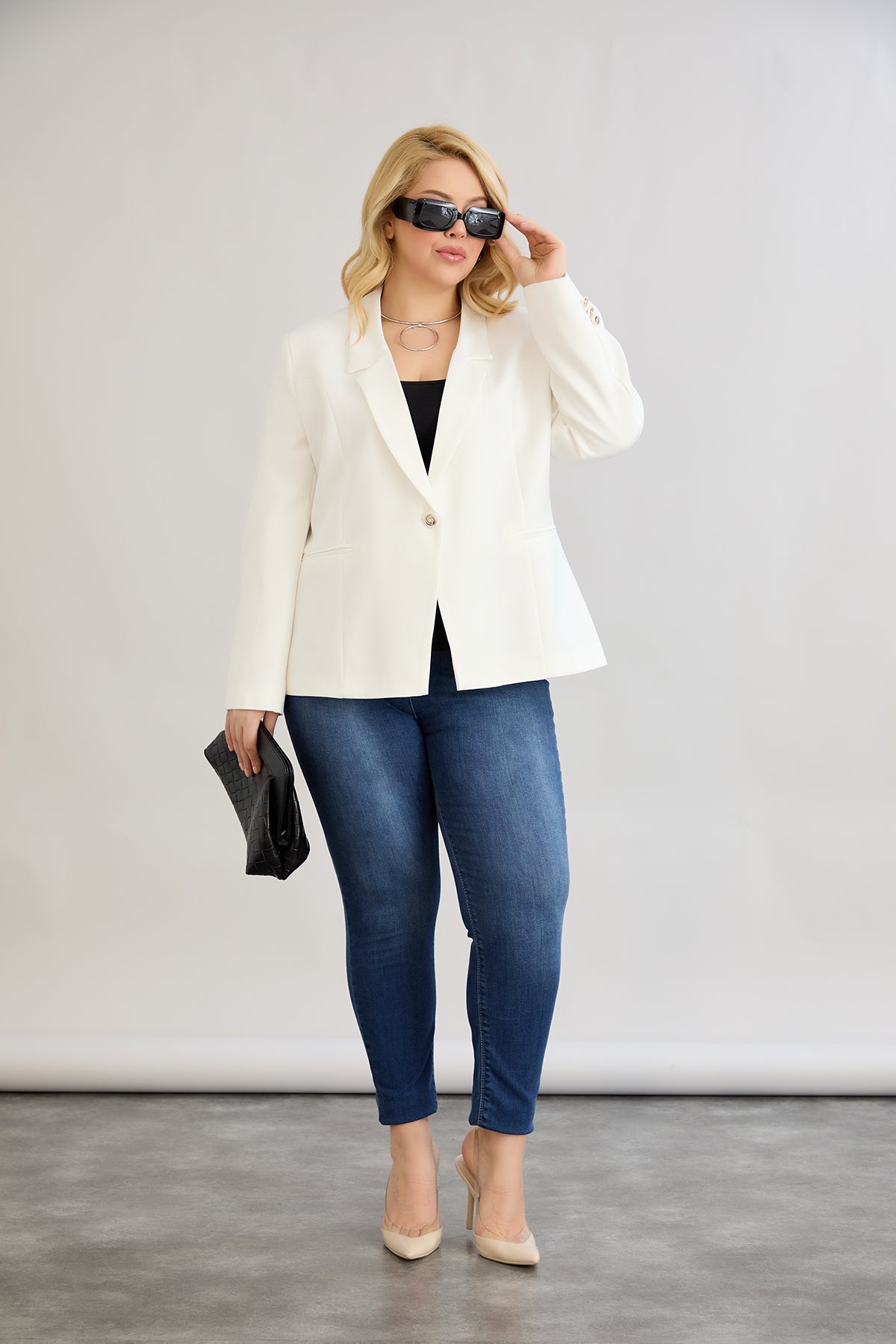 Sacou elegant si modern cu captuseala - alb