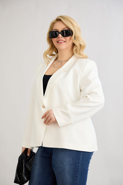 Sacou elegant si modern cu captuseala - alb