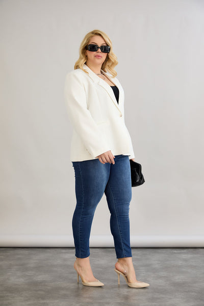 Sacou elegant si modern cu captuseala - alb