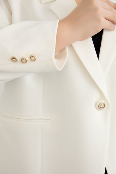 Sacou elegant si modern cu captuseala - alb