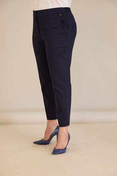Pantalon clasic marime mare elastic – bleumarin