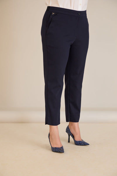 Pantalon clasic marime mare elastic – bleumarin
