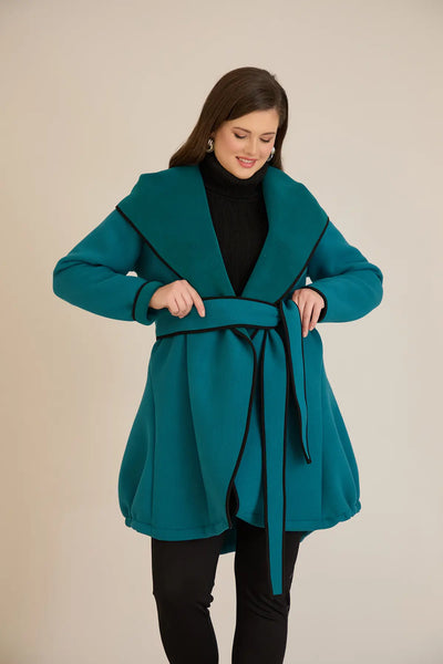 Palton mărime mare de toamnă cu glugă din material ușor