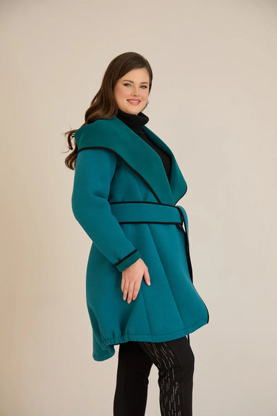 Palton mărime mare de toamnă cu glugă din material ușor