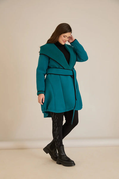 Palton mărime mare de toamnă cu glugă din material ușor