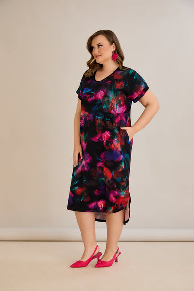 Rochie marime mare de vara cu legaturi la spate
