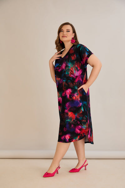 Rochie marime mare de vara cu legaturi la spate