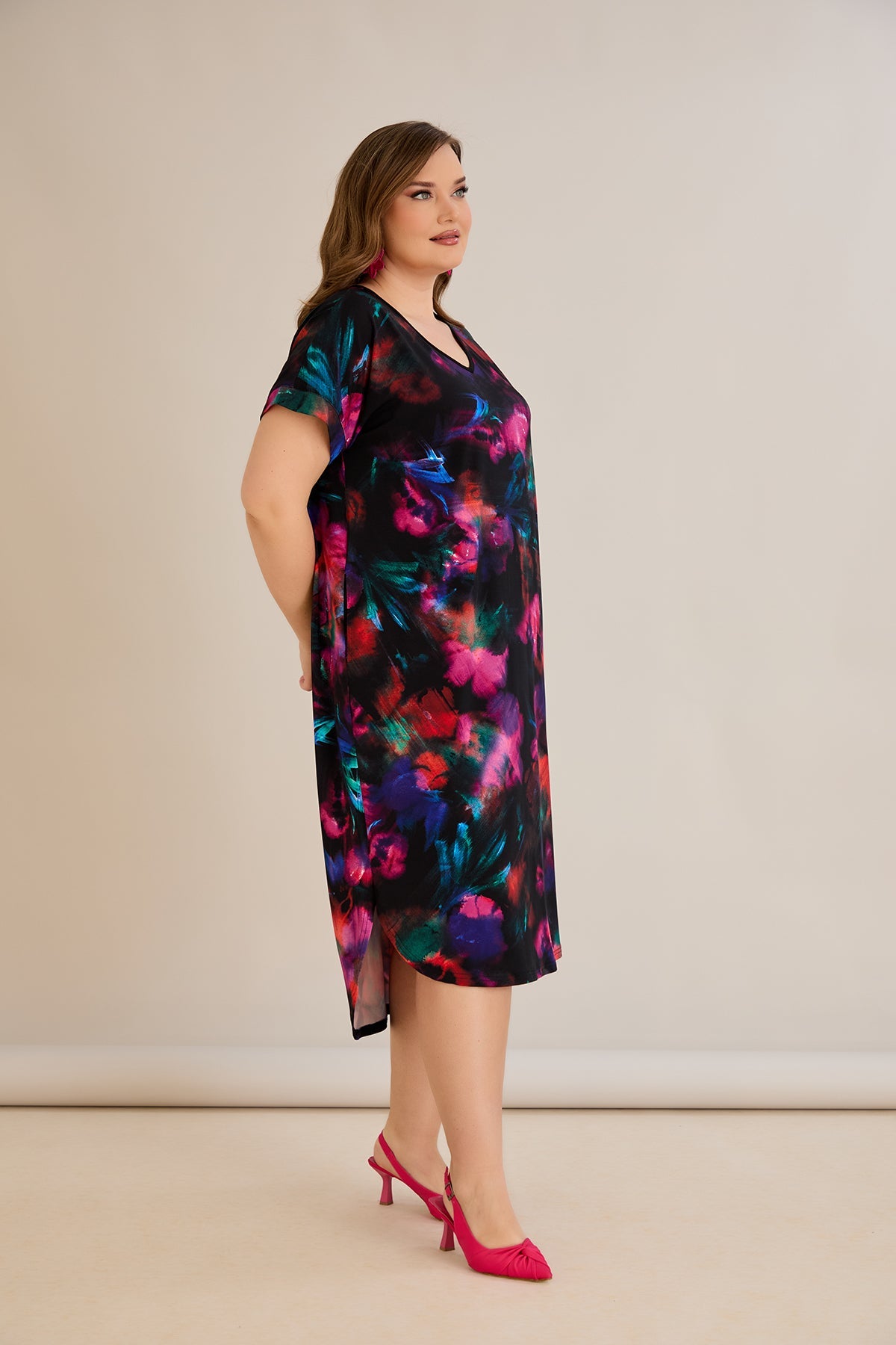 Rochie marime mare de vara cu legaturi la spate