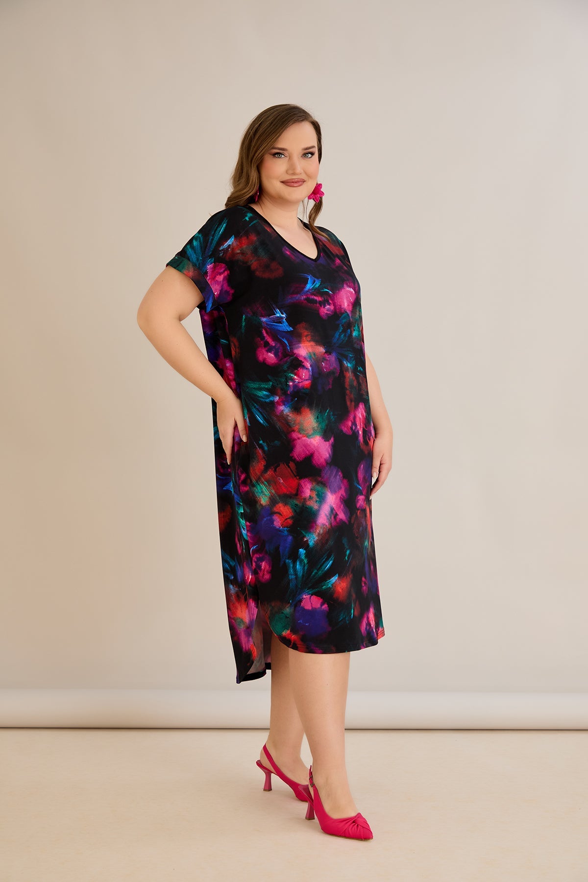 Rochie marime mare de vara cu legaturi la spate