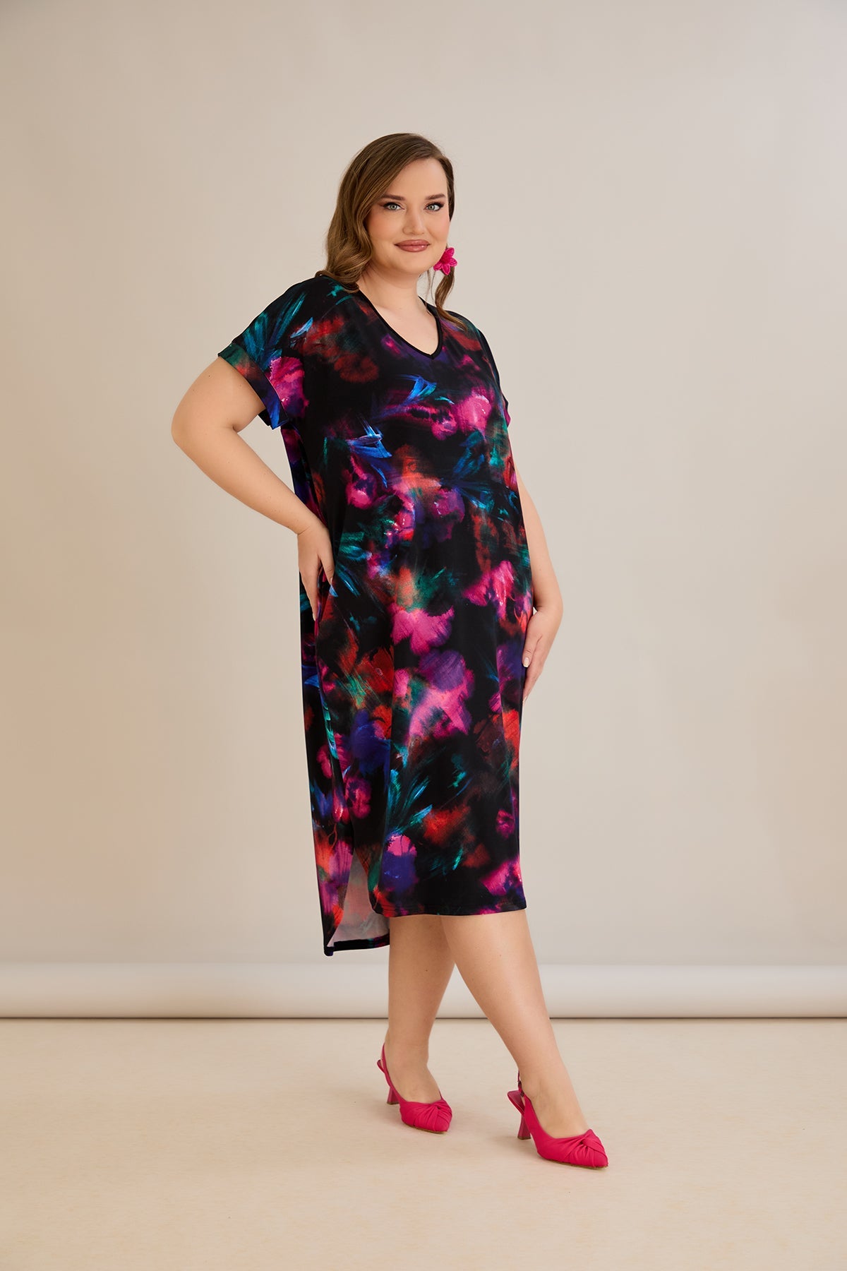 Rochie marime mare de vara cu legaturi la spate