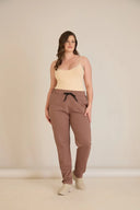 Pantalon sport marime mare Daily - mocca
