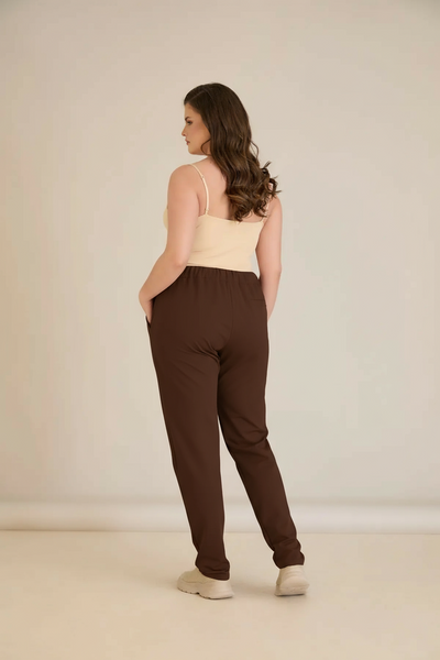 Pantalon sport marime mare Daily - cafea