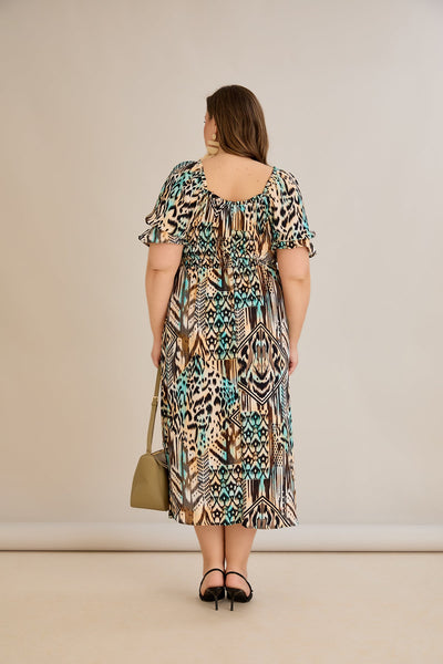 Rochie boho chic marime mare cu maneci atractive - 10130