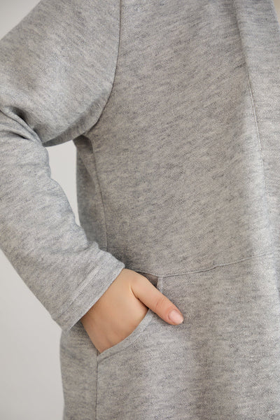 Cardigan marime mare din viscoza lame - gri