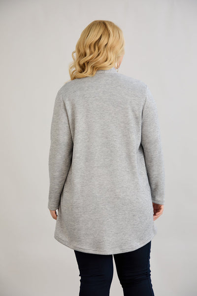 Cardigan marime mare din viscoza lame - gri