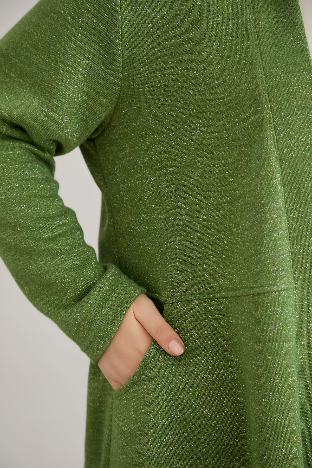 Cardigan marime mare din viscoza lame - verde