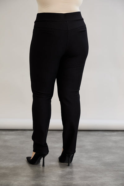 Pantalon marime mare retractabil Borisa cu margine din satin