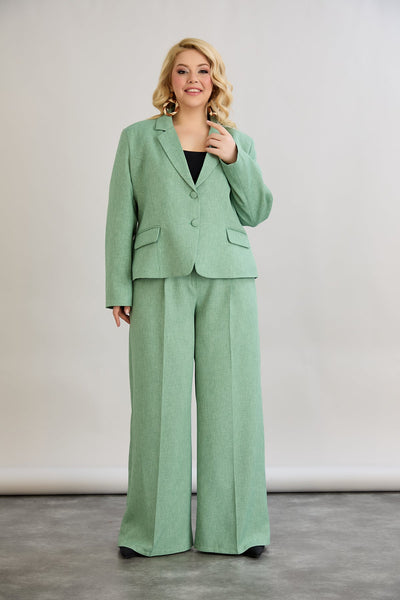 Sacou marime mare modern scurt in-bumbac - verde