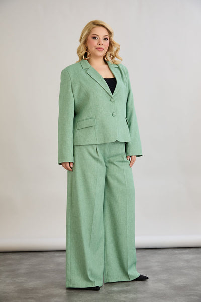 Sacou marime mare modern scurt in-bumbac - verde
