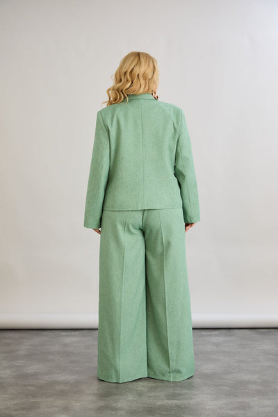 Sacou marime mare modern scurt in-bumbac - verde