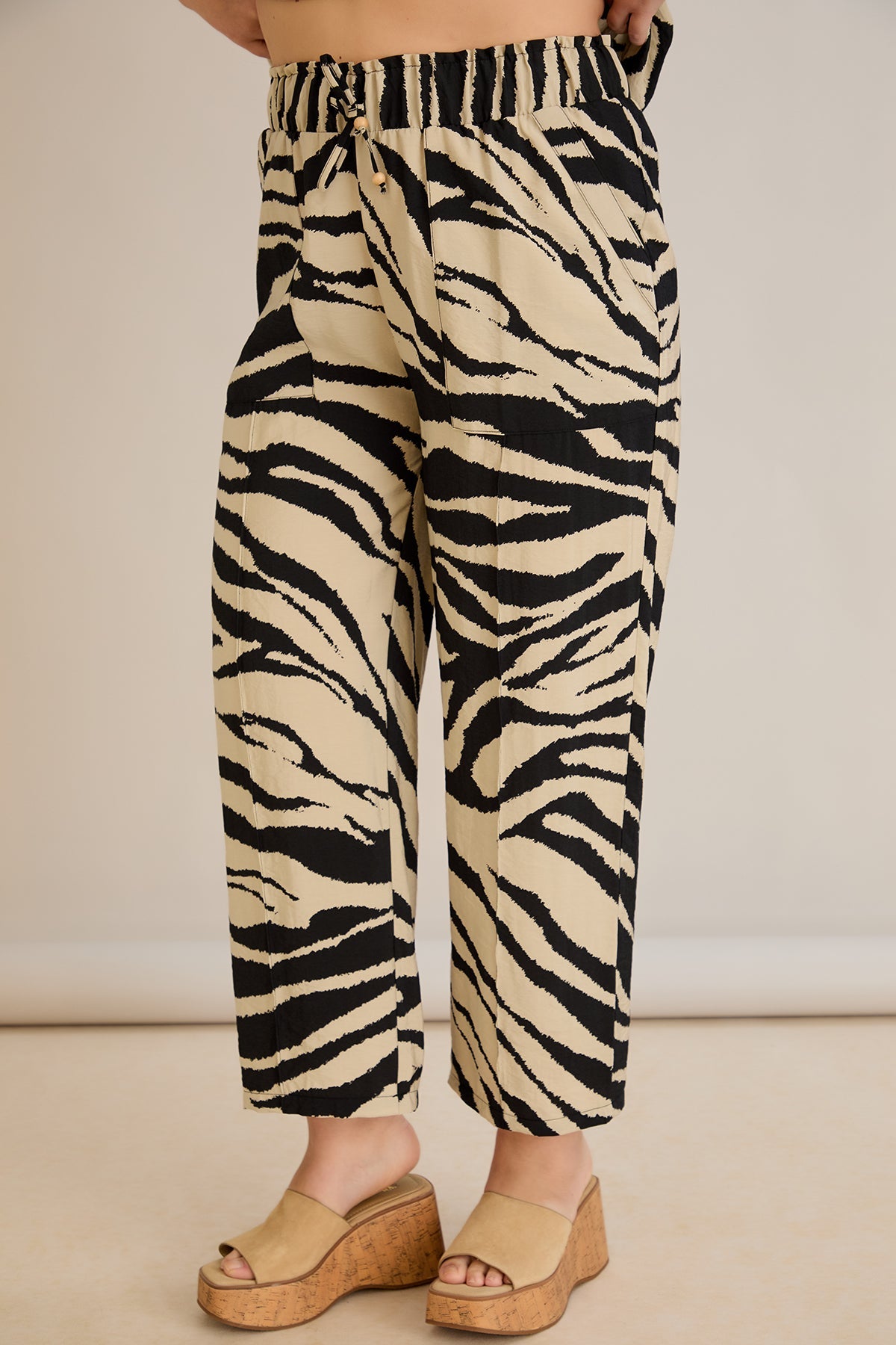 Compleu marime mare de vara din 2 piese pantaloni + maiou - 10752